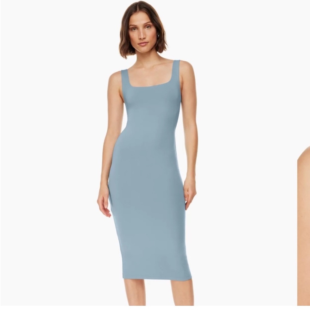 Babaton contour square neck dress midi aritzia